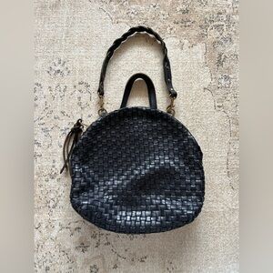 Eleven Thirty Chic Black Woven Leather Shoulder Bag